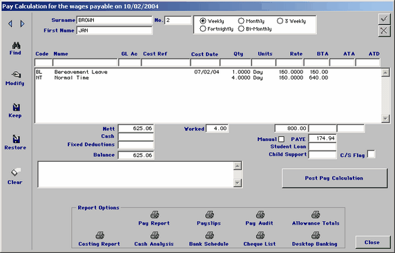 pay calculation bereavement